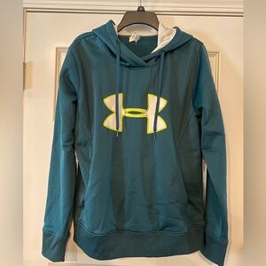 Under Armour Men's Hoodie Big Logo Fleece Pullover Hooded Sweatshirt Large Green